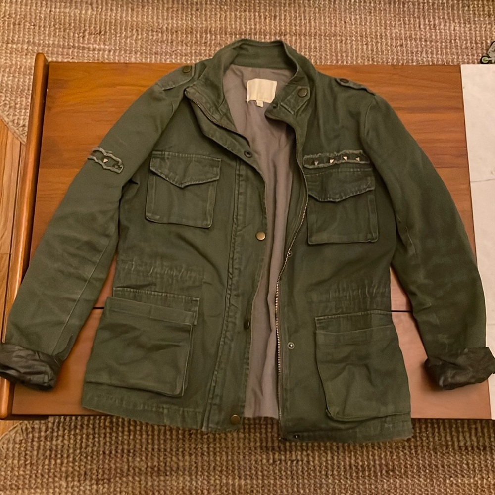 Nature Park zip up/button jacket in army green